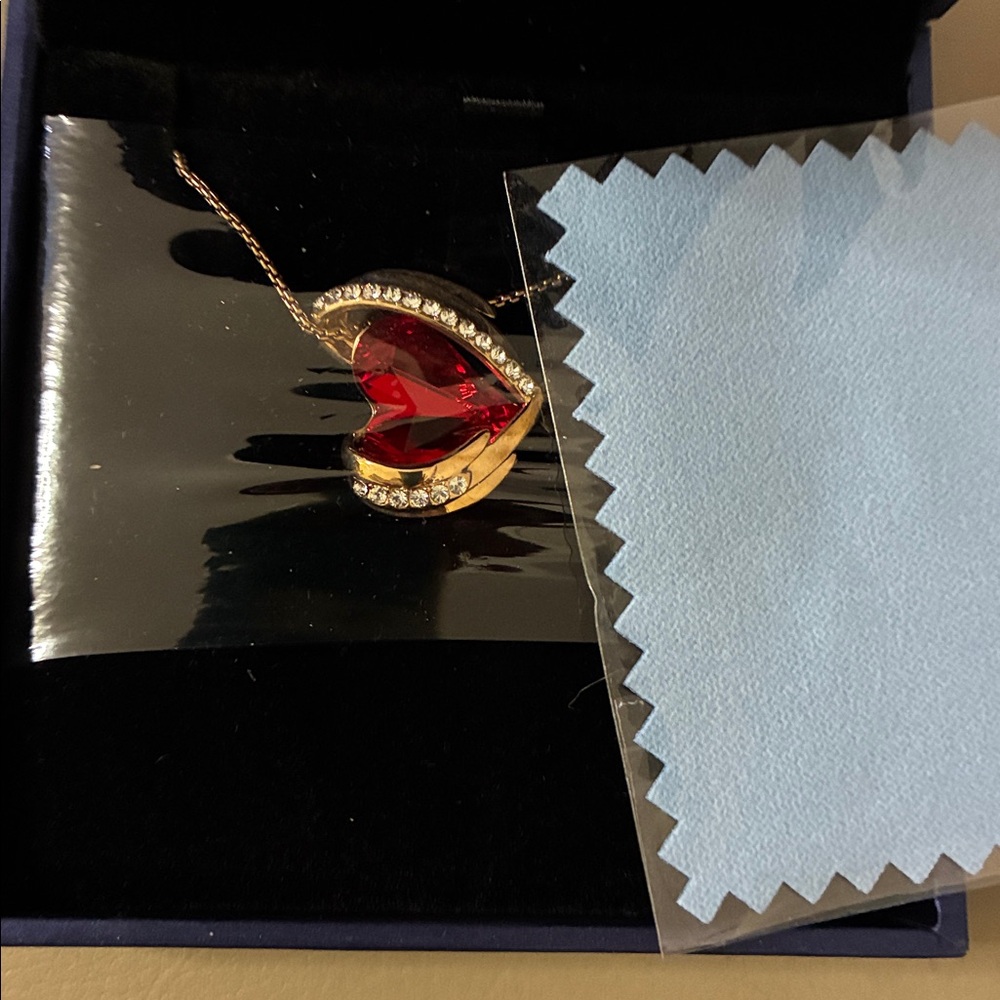 Swarovski Crystal Heart Necklaces with Blue/ Pink and Silver Accents - Picture 6 of 6